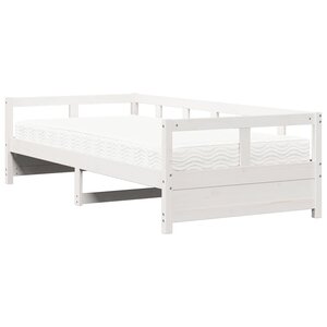 vidaXL Lit de jour avec matelas blanc 90x200 cm bois de pin massif