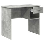 vidaXL Bureau avec tiroir Gris béton 90 x 49 x 75 cm Bois d'ingénierie
