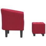 vidaXL Chaise cabriolet avec repose-pied rouge bordeaux tissu