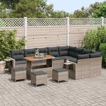 vidaXL Ensemble de canapé de jardin 13 Pièces Gris polyrotin