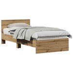 vidaXL Cadre de lit Chêne artisanal 90 x 190 cm Bois d'ingénierie