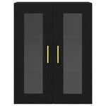 Armoire Murale vidaXL avec Portes en Verre Chêne Noir 69 5x34x90 cm