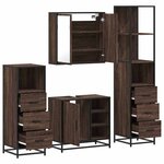 vidaXL Ensemble de meubles de salle de bain 4 Pièces chêne marron