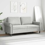 vidaXL Canapé à 2 places Gris clair 140 cm Velours