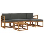 vidaXL Ensemble de canapés d'extérieur 6 pc Naturel et Anthracite