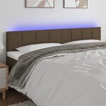 vidaXL Tête de lit à LED Marron Foncé 180x5x78/88 cm Tissu