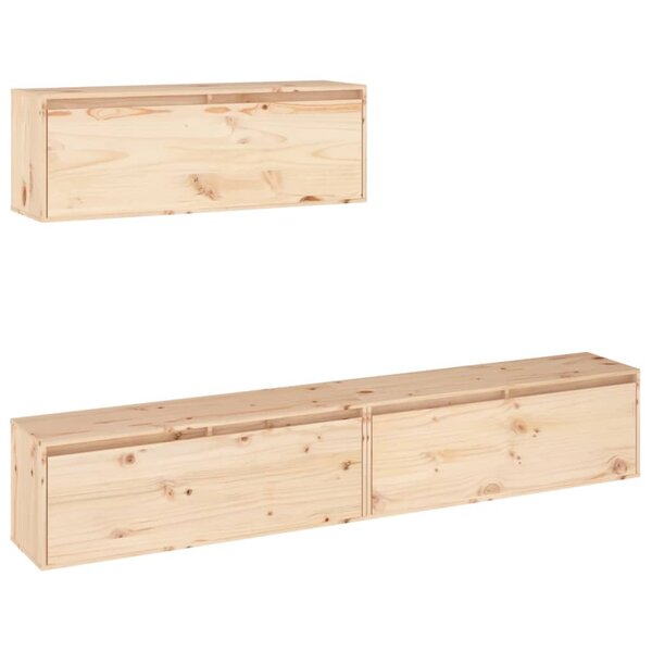 vidaXL Meubles TV 3 Pièces Bois massif de pin