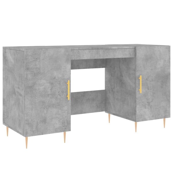 Bureau table poste de travail meuble d'ordinateur informatique étude 140 x 50 x 75 cm bois d'ingénierie gris 02_0023840