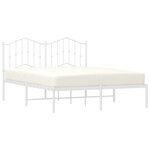 vidaXL Cadre de lit métal sans matelas et tête de lit blanc 140x190 cm