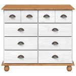 vidaXL Commode ASKIM Blanc 91 x 40 x 79 cm Bois de pin massif