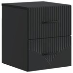 vidaXL Cabinet de chevet mural 2 Pièces Noir 34 5 x 33 x 40 cm