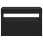 Meuble TV vidaXL avec des lumières LED en chêne noir  60x35x40 cm  en bois d'ingénierie