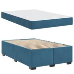 vidaXL Cadre de lit avec matelas Bleu foncé 120 x 190 cm tissu