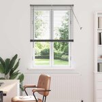 vidaXL Store de Fenêtre avec des rideaux Manuel Gris foncé Aluminium