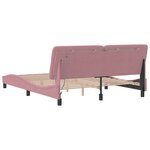 vidaXL Cadre de lit avec LED sans matelas rose 160x200 cm velours