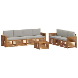 vidaXL Ensembles de canapés 8 pc Gris Naturel et Clair