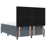 Lit à ressorts vidaXL avec matelas et LED Gris foncé 140x190 cm Velours