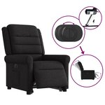 vidaXL Fauteuil inclinable électrique noir tissu