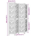 vidaXL Cloison de séparation 4 panneaux marron bois paulownia massif