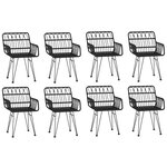 vidaXL Ensemble à manger de jardin 9 Pièces Noir Résine tressée