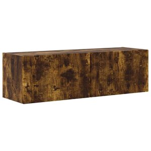 vidaXL Meuble TV mural Chêne fumé 98 x 31 x 29 5 cm Bois d'ingénierie