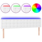 vidaXL Tête de lit à LED Blanc 180x5x78/88 cm Similicuir