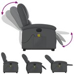 vidaXL Fauteuil inclinable de massage électrique gris similicuir
