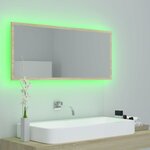 vidaXL Miroir LED de salle de bain Chêne sonoma 100x8 5x37cm Acrylique