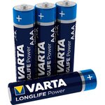 Blister de 4 piles alcaline 'high energy'  micro (aaa/lr3) varta