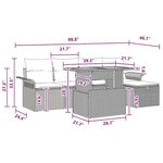 vidaXL Ensemble de canapé de jardin 6 Pièces Gris polyrotin