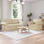 vidaXL Canapé 2 Pièces Crème 175 x 82 x 80 cm tissu
