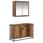 vidaXL Ensemble de mobilier de salle de bain 2 Pièces Bois Ancien