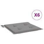vidaXL Coussins de chaise jardin lot de 6 gris 50x50x4 cm tissu oxford