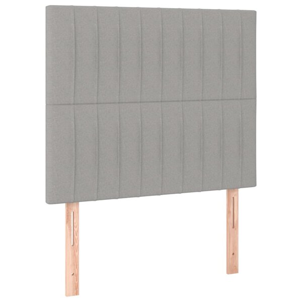 vidaXL Têtes de lit 2 Pièces Gris clair 80x5x78/88 cm Tissu