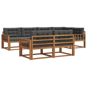 vidaXL Ensemble de canapés d'extérieur 7 Pièces Naturel et Anthracite