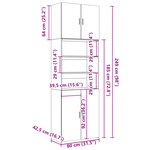 vidaXL Buffet haut gris béton 80x42 5x249 cm bois d'ingénierie