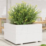 vidaXL Jardinière blanc 80x80x49 5 cm bois de pin massif