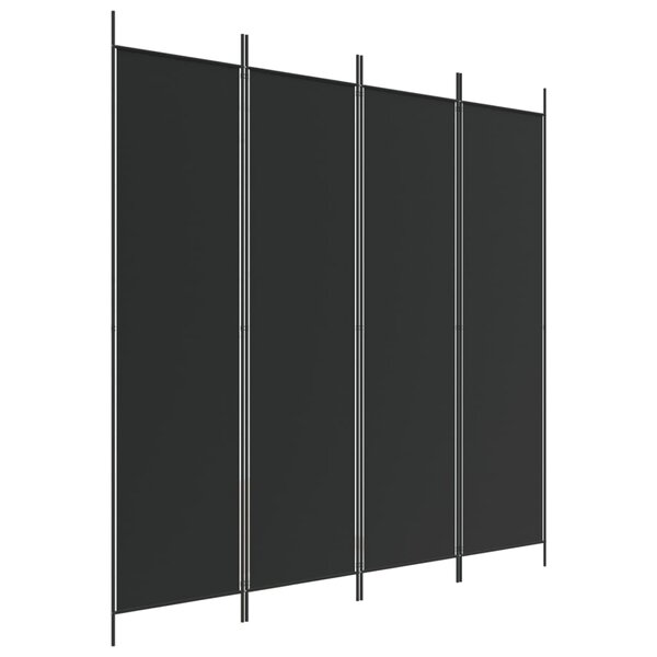 vidaXL Cloison de séparation 4 panneaux Noir 200x200 cm Tissu
