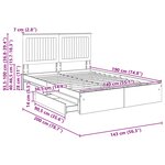 vidaXL Lit de Rangement Chêne fumé 140 x 190 cm Bois d'ingénierie
