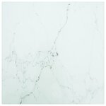 vidaXL Dessus de table blanc 30x30 cm 6 mm verre trempé design marbre