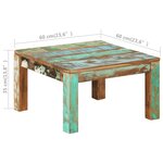 vidaXL Table basse 60x60x35 cm Bois de récupération massif