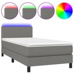 vidaXL Sommier à lattes de lit avec matelas et LED Gris foncé 80x200cm