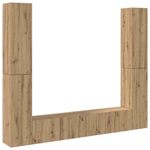 vidaXL Meubles TV muraux 6 Pièces chêne artisanal bois d'ingénierie