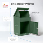 Boîte à colis moyenne 1 porte Verte à accès frontal Acier galvanisé SMART PARCEL BOX™
