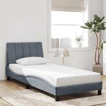 vidaXL Cadre de lit sans matelas Hanko gris foncé 90x200 cm velours