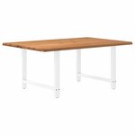 vidaXL Table à manger marron clair bois de chêne massif rectangulaire