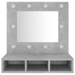 vidaXL Armoire à miroir avec LED Gris béton 60x31 5x62 cm