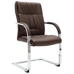 vidaXL Chaise de bureau cantilever Marron Similicuir