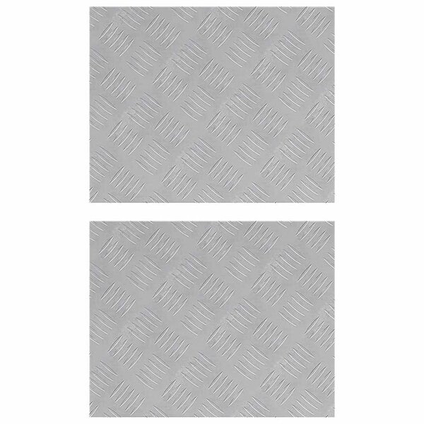 vidaXL Nez de marche Rectangulaire 2 Pièces Argenté 50 x 40 cm Aluminium
