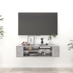 vidaXL Meuble TV suspendu Gris béton 100x30x26 5 cm Aggloméré
